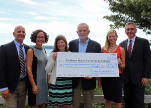 Photo caption:The Boyne Foundation has donated more than $500,000 to the SMCC Foundation to establish an endowed scholarship fund that will benefit students in SMCC's Nursing program. From left are SMCC Nursing program Chair Michael Nozdrovicky; SMCC Foundation Executive Director Joan Cohen; Jen Boyne McDonough; John Boyne; Sarah Boyne Marxhausen; and SMCC President Ron Cantor.