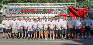 Thirty-five first-year SMCC students are participating in a three-week Summer Fire Academy to develop basic firefighting and EMS skills as part of their participation in SMCC’s Public Safety Live-in Program. The Academy kicked off on Monday at the Falmouth central fire station.