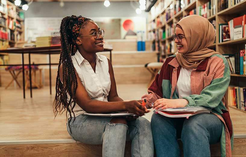 students-in-library