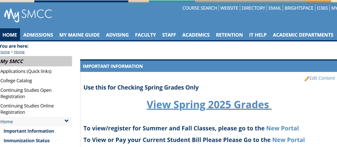 view spring 2025 grades